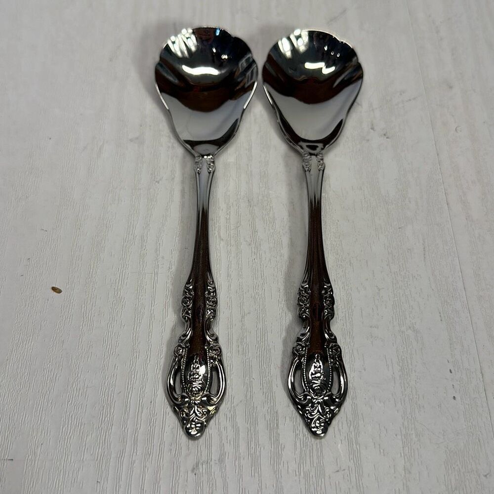 Oneida Community BRAHMS Sugar Shell Stainless‎ Steel Spoon set of 2
